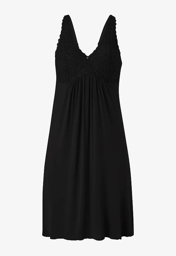 Damella - Nattlinne Nightdress - Svart