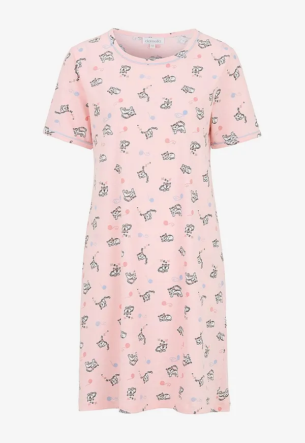 Damella - Nattlinne Short Sleeve - Rosa