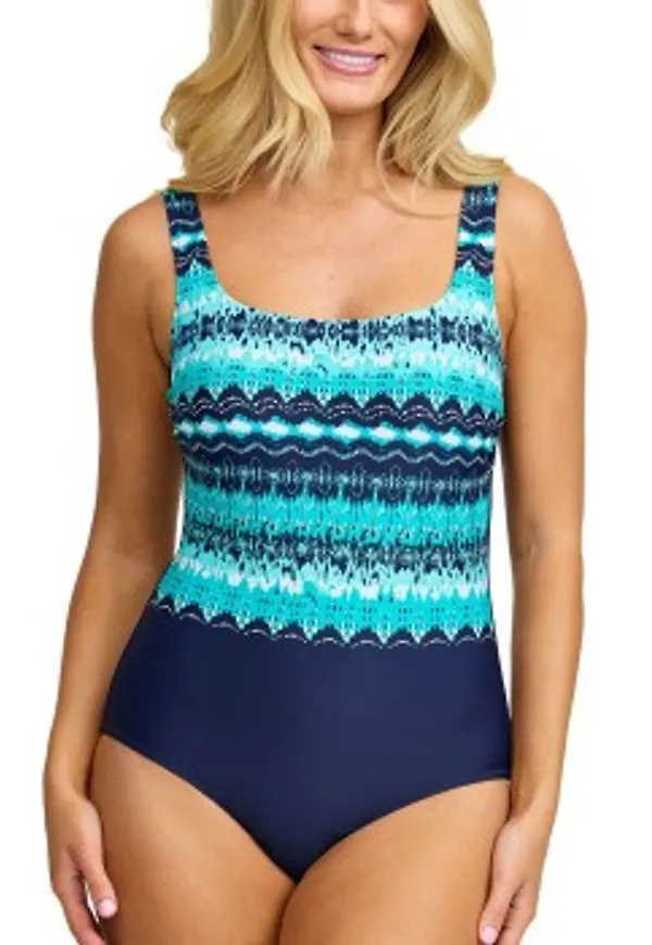 Damella Patricia Swimsuit Blå Mönstrad 42 Dam