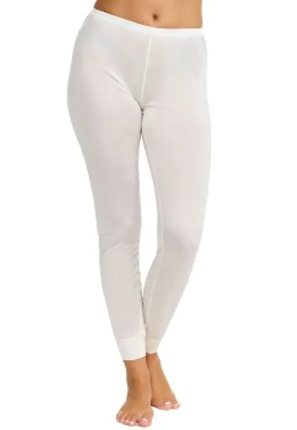 Damella Silk Leggings Elfenben silke X-Small Dam