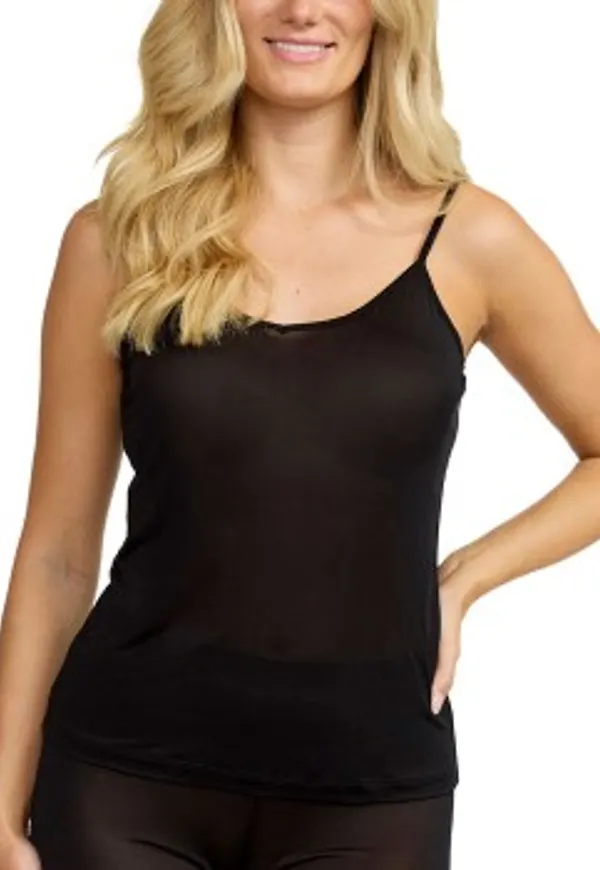 Damella Silk Top Svart silke Small Dam