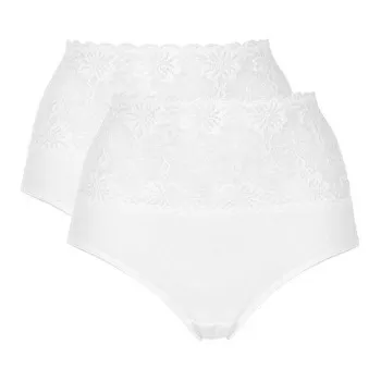 Damella Trosor 2P Lace Maxi Briefs Vit bomull 2XL Dam