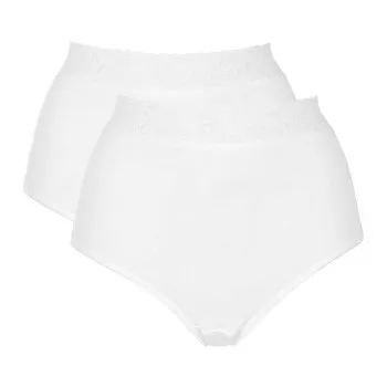 Damella Trosor 2P Maxi Brief With Lace Vit bomull Small Dam