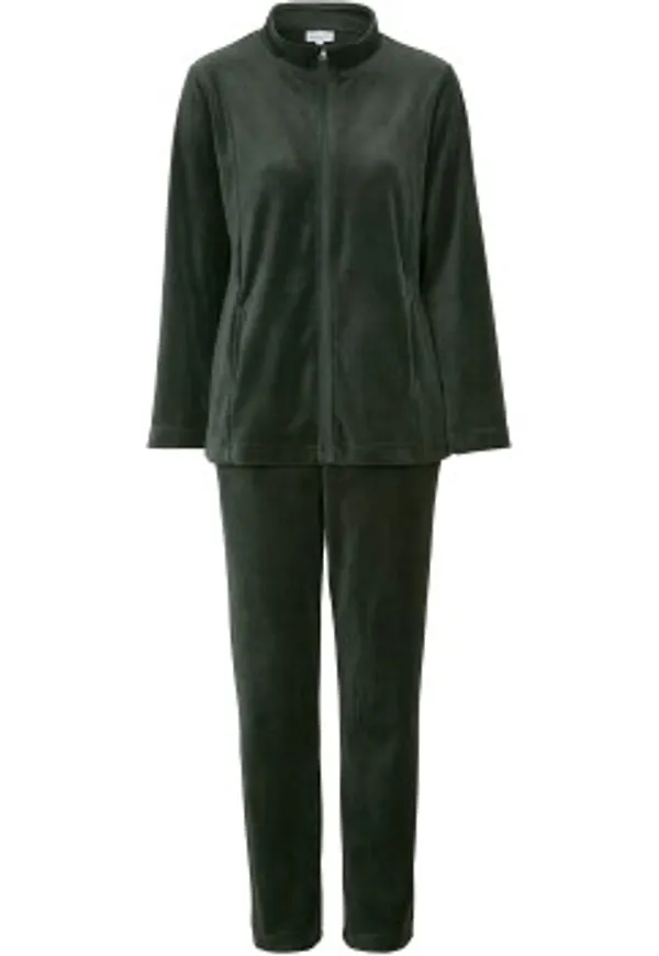 Damella Velour Plain Suit Mörkgrön XX-Large Dam