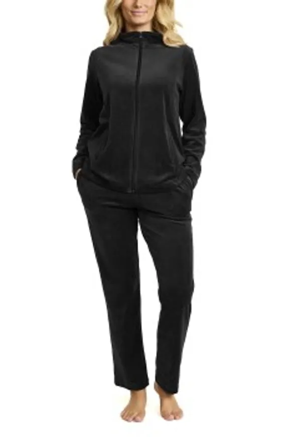 Damella Velour Plain Suit Svart XX-Large Dam