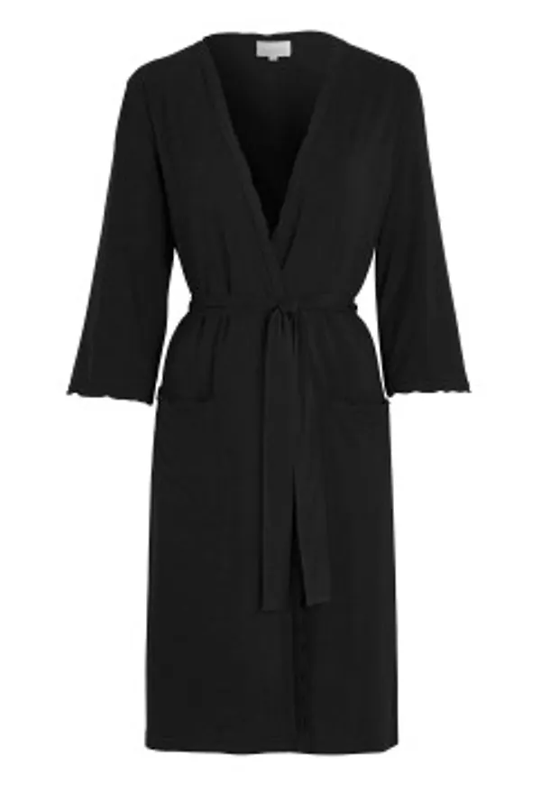 Damella Viscose Plain Wave Robe Svart Bambu Medium Dam