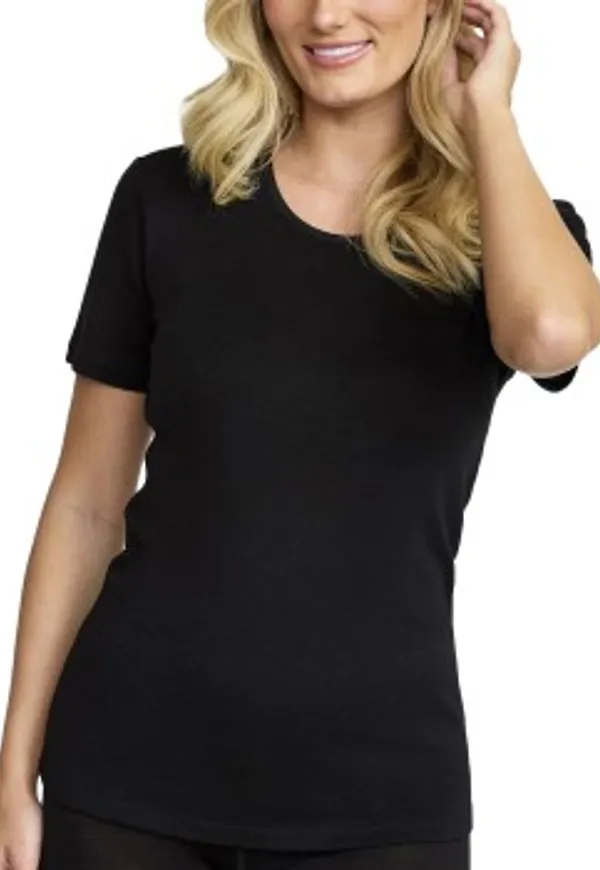 Damella Wool T-Shirt Svart merinoull Large Dam