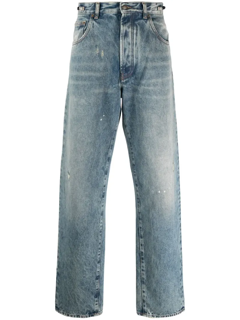 DARKPARK straight-jeans med logotypmärke - Blå