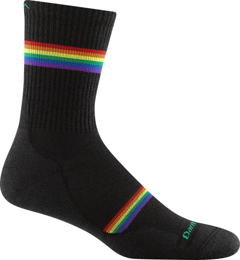 Darn Tough Men's Prism Micro Crew Lightweight Running Sock with Cushion Black