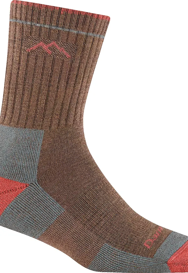 Darn Tough Women's Hiker Micro Crew Midweight Hiking Sock Cushion Bark