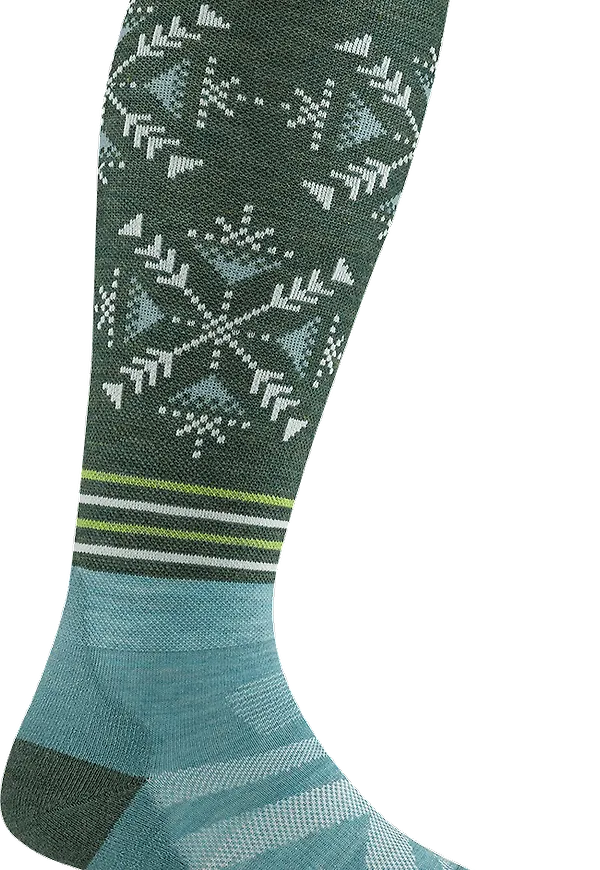 Darn Tough Women's Snowfall Over-the-Calf Midweight With Cushion Juniper