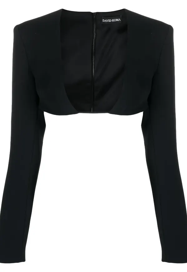David Koma croptop med djup urringning - Svart