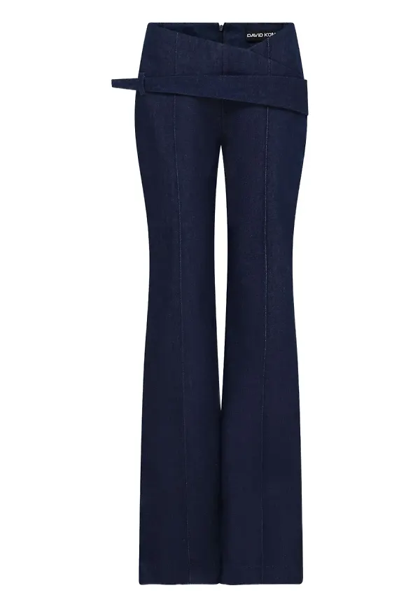 David Koma jeans med asymmetrisk midja - Blå