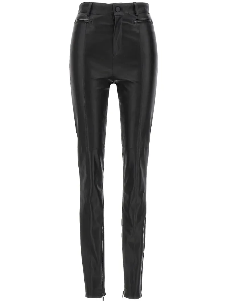 David Koma leggings med läderpanel - Svart