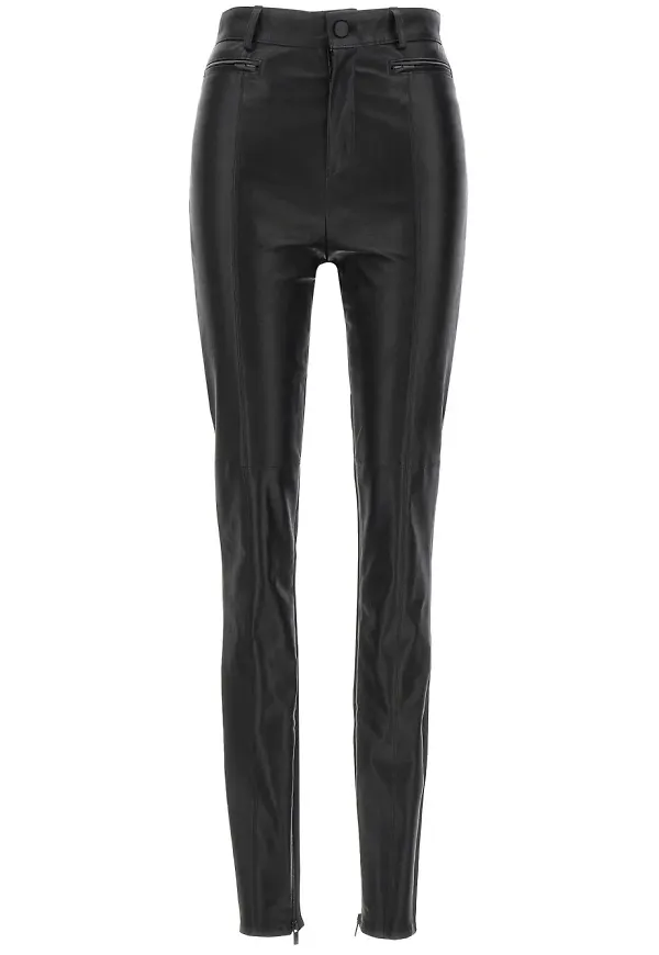 David Koma leggings med läderpanel - Svart