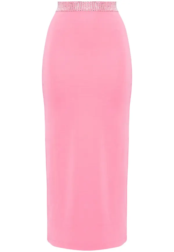 David Koma midikjol med strass - Rosa