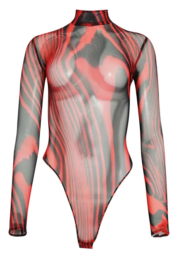 David Koma mönstrad body - Röd