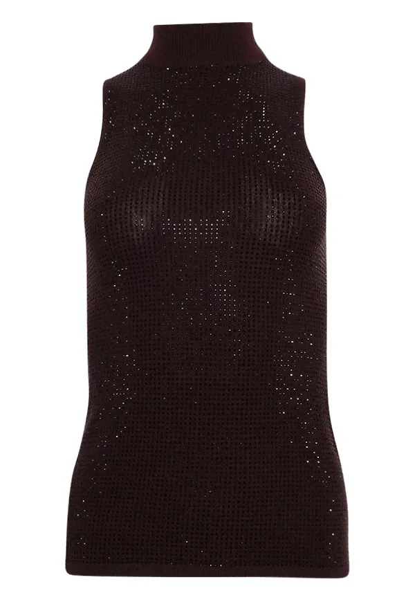 David Koma topp med strass - Brun