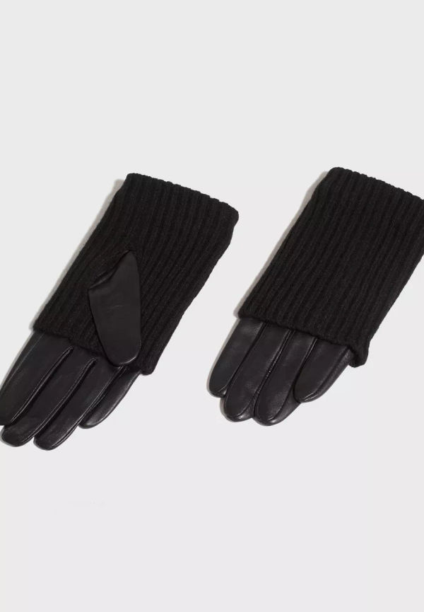 DAY ET - Handskar - Black - Day Leather Knit Glove - Handskar & Vantar