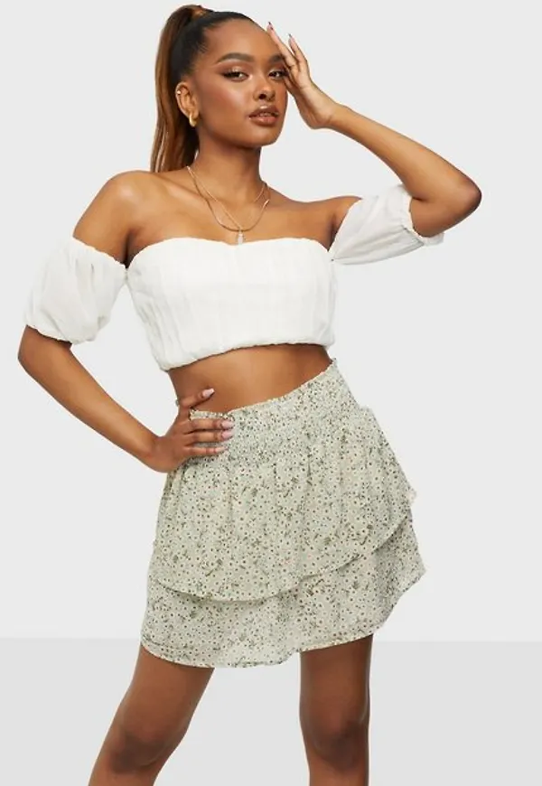 Only Onlmille Mini Maria-Flower Skirt Minikjolar