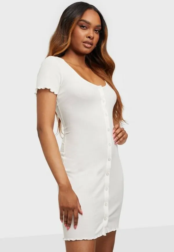 Glamorous Short Sleeve Button Dress Fodralklänningar