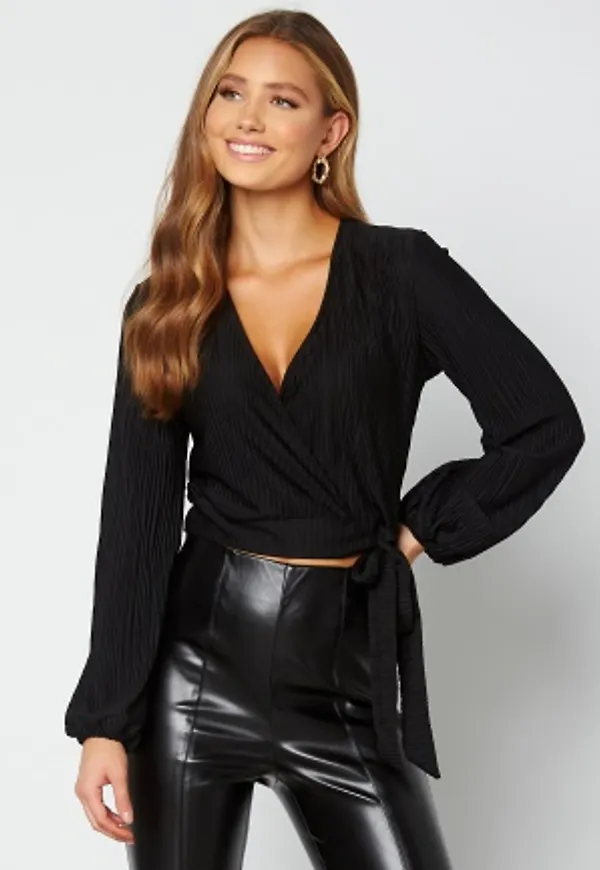 BUBBLEROOM Jolie wrap top Black M