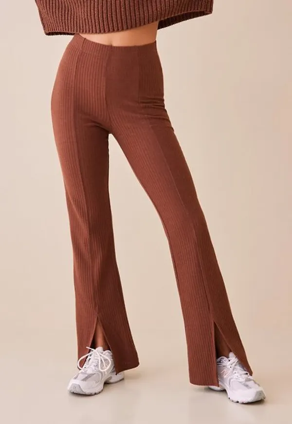 Pieces Pcribbi Hw Slit Pants D2D Byxor Mustang