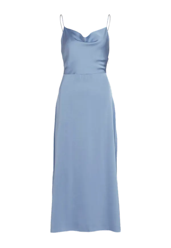 Vila - Maxiklänning viRavenna S/L Deep Back Ankle Dress - Blå