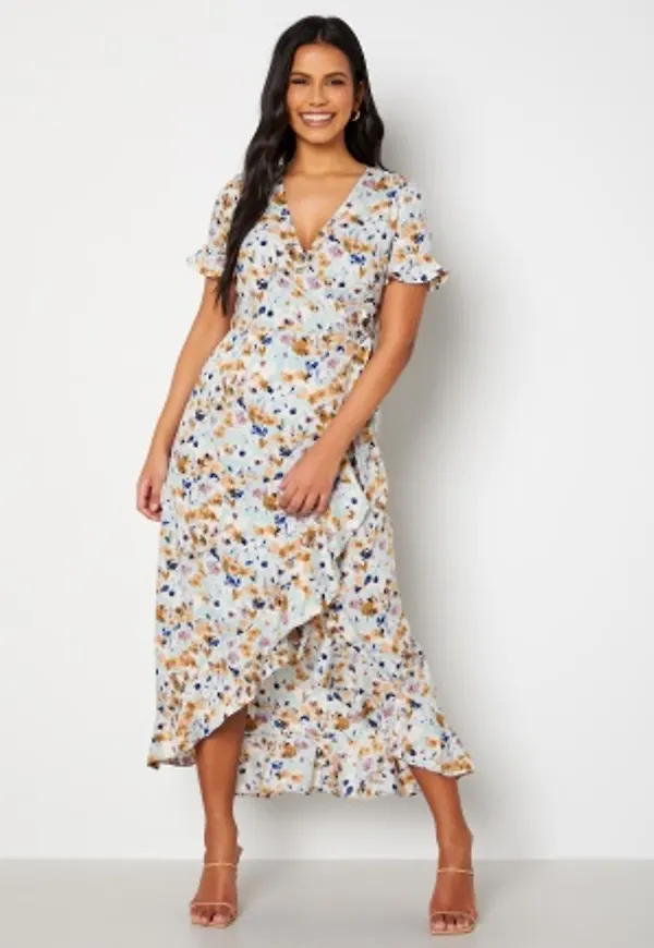 VERO MODA Henna 2/4 Wrap Long Dress Ether AOP:Maddy L