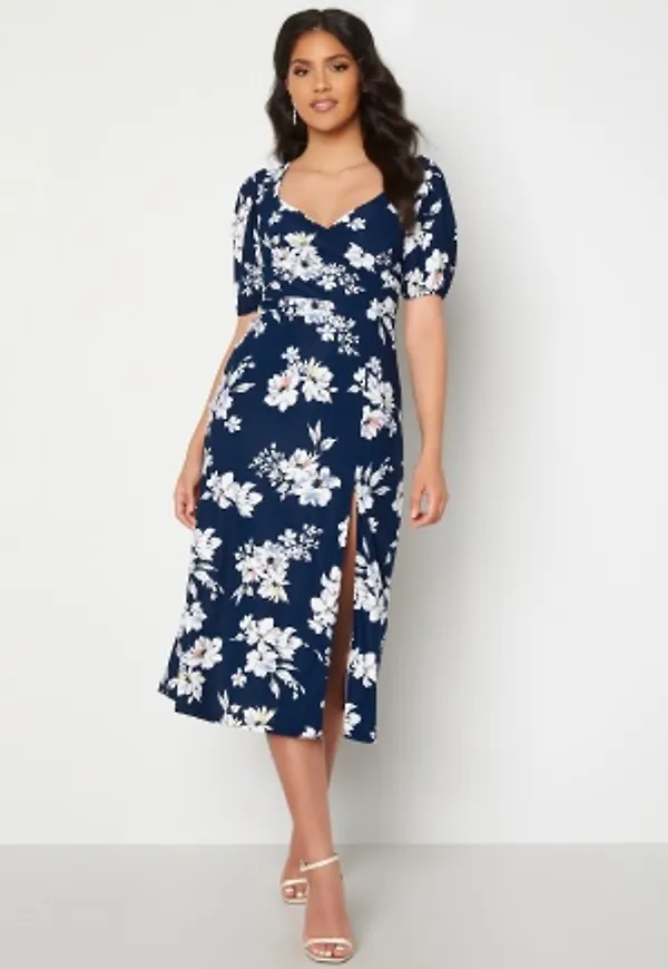 Chiara Forthi Giulia Puff Sleeve Dress Navy / Floral 36