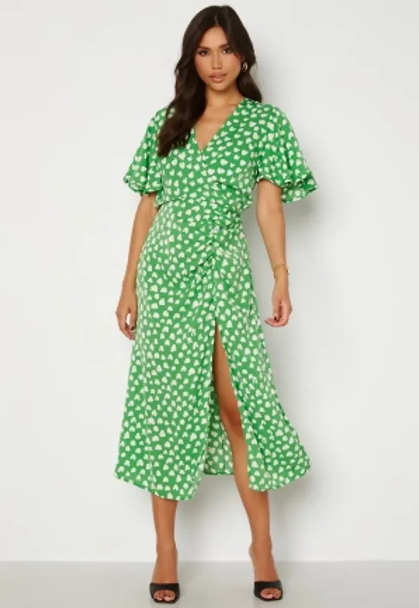 AX Paris Heart Print Midi Dress Green XS (UK8)