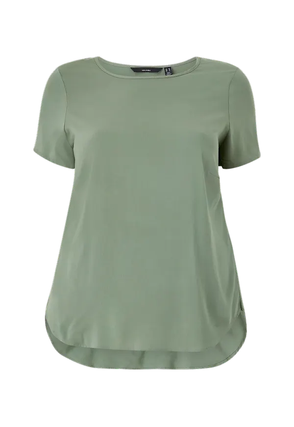 Vero Moda Curve - Topp vmBecca Plain SS Top Curve Noos - Grön