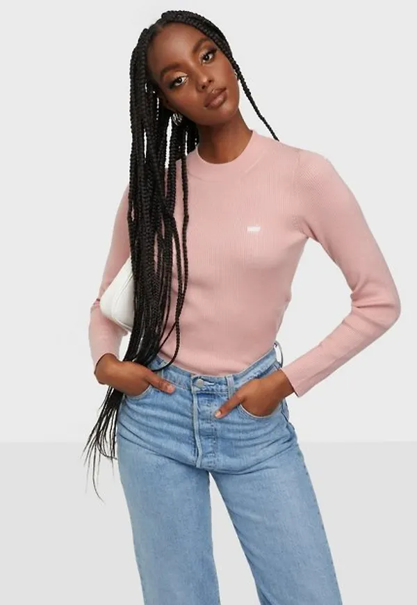 Levi's Crew Rib Sweater Coral Blush Stickade tröjor
