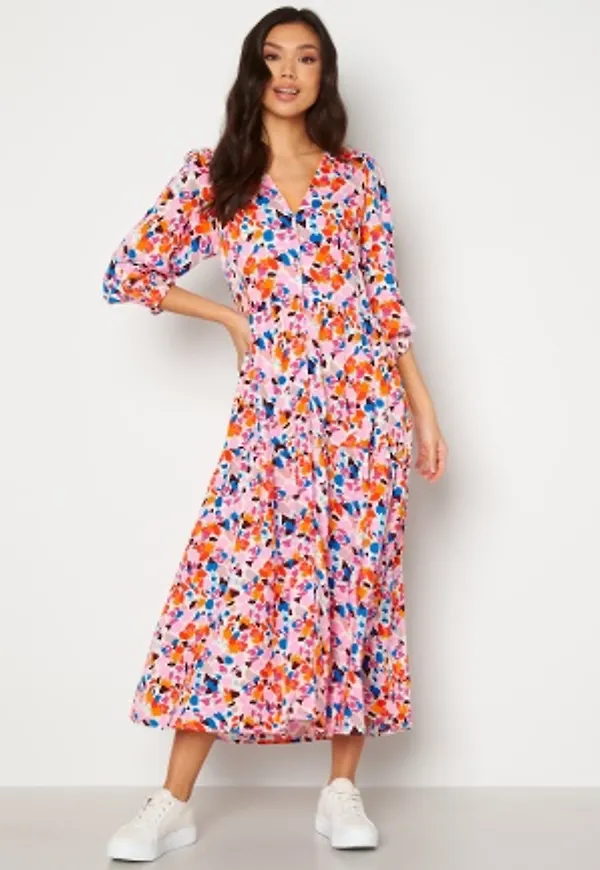 Y.A.S Alira 3/4 Long Dress Soft Pink AOP:Vio P M