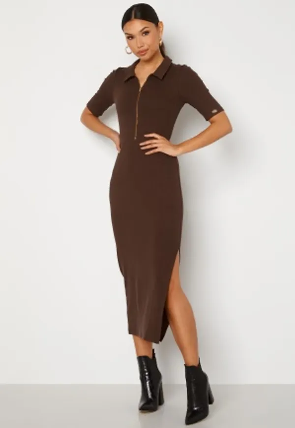 Chiara Forthi Dalila rib dress Dark brown XS
