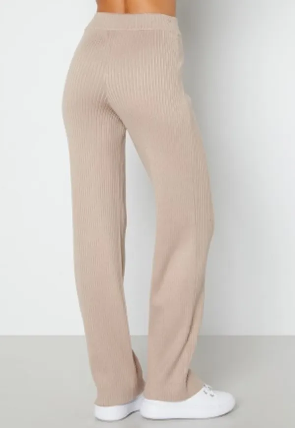 BUBBLEROOM Marah knitted long trousers Dark beige M