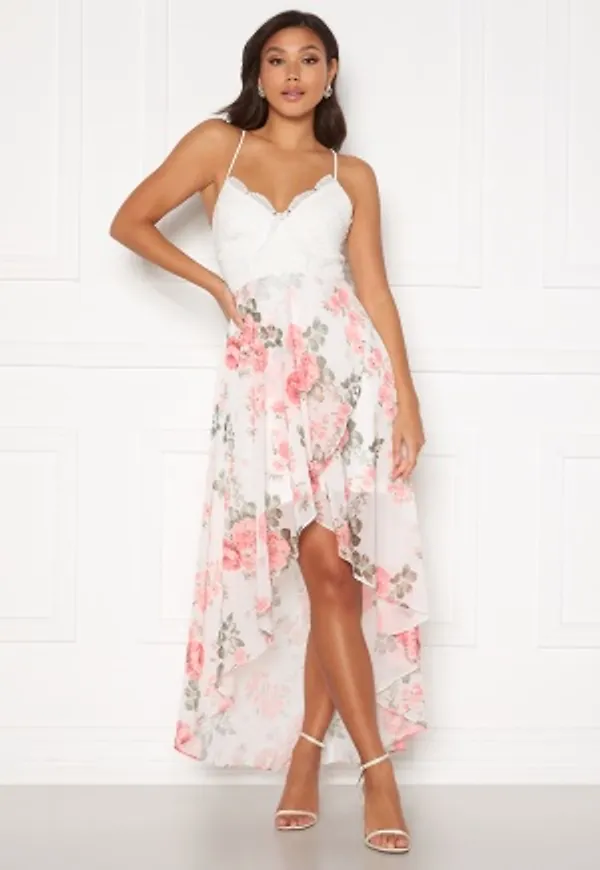 Chiara Forthi Floreale highlow dress Peach 44