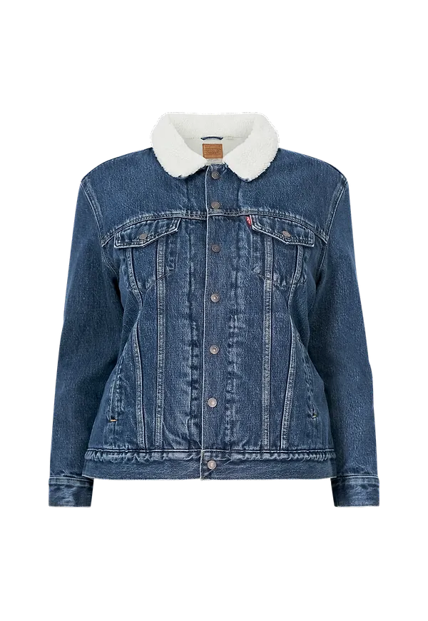 Levi's Plus - Jeansjacka PL EX BF Sherpa Trucker Sierra - Blå