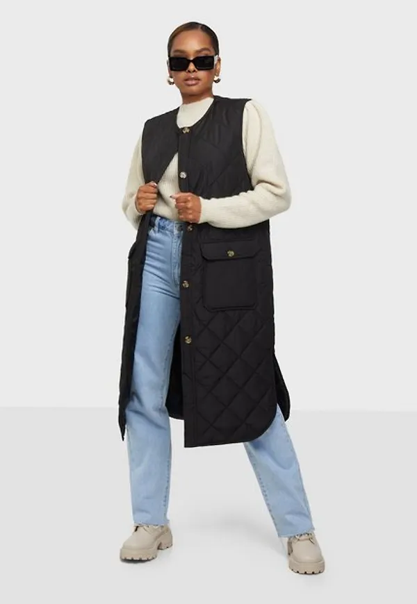 Only Onlnayra S/L Long Quilt Vest Cc Pn Västar