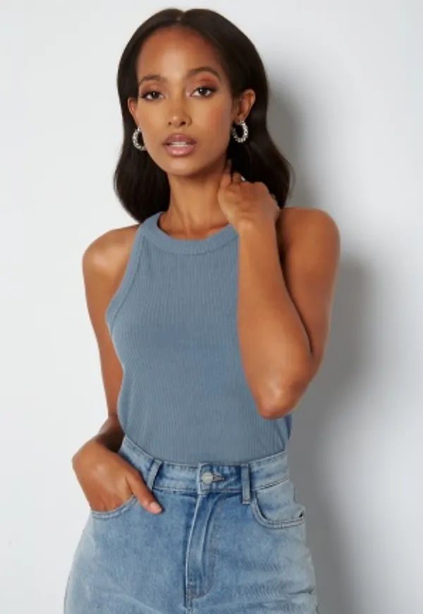 Happy Holly Charlie rib tanktop Light blue 36/38