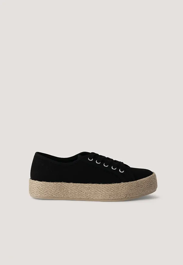 NA-KD Shoes Jute Sole Trainers - Black
