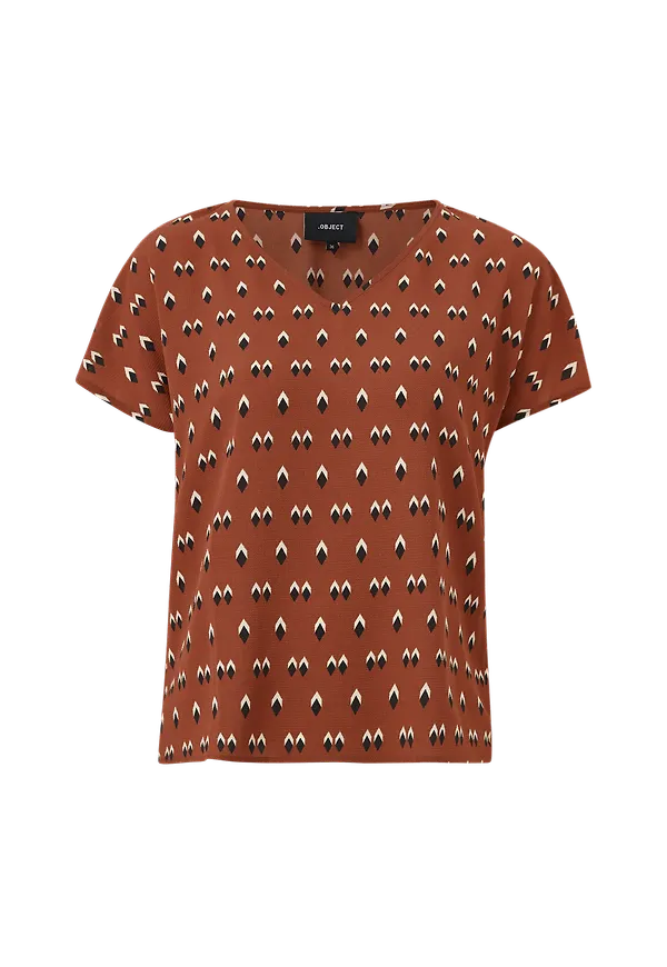 Object - Topp objRory Mari S/S Top - Brun