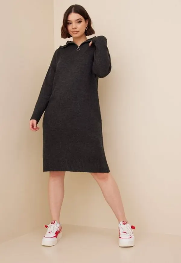 Sisters Point Lui-Mock Dress Långärmade klänningar Grey