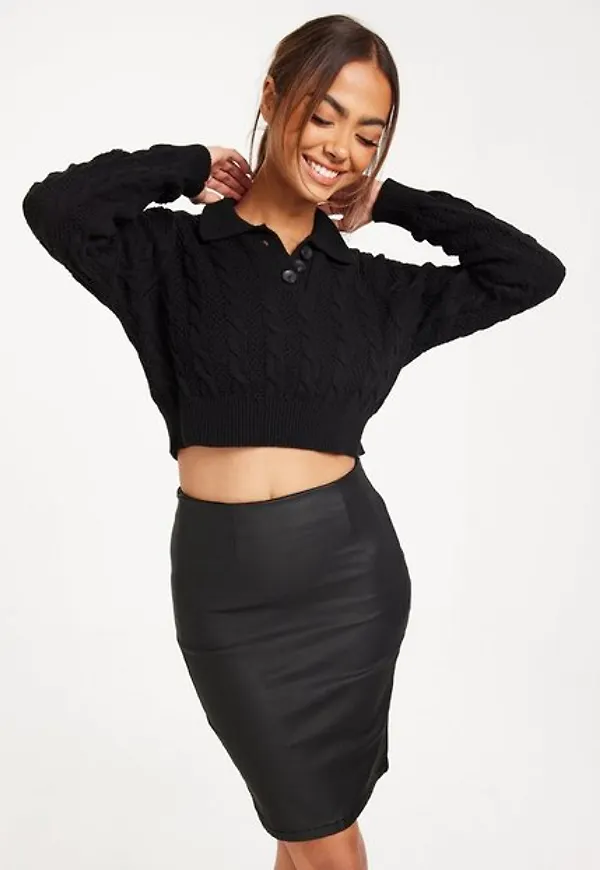 Pieces Pcparo Hw Coated Skirt/Noos Minikjolar