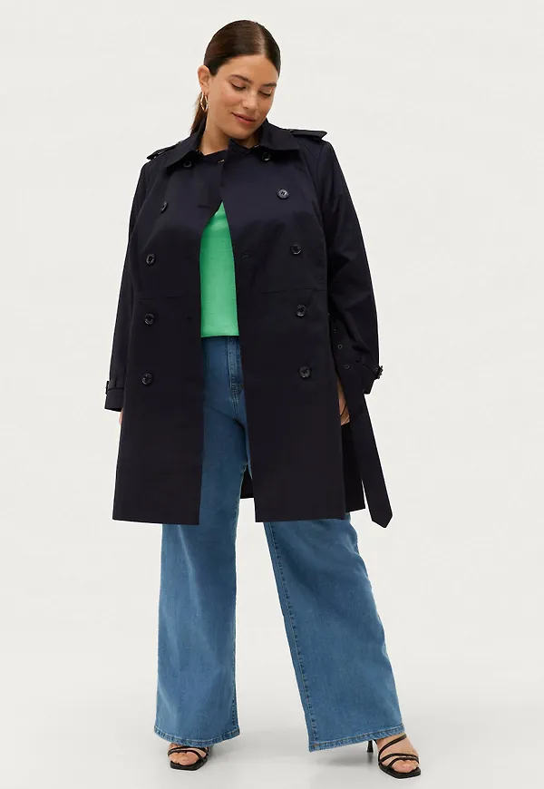 Lauren Ralph Lauren Curve - Kappa Rain-Db Belted Trench - Blå