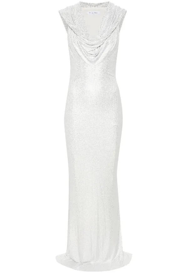 De La Vali Manhattan maxiklänning med strass - Vit – Farfetch