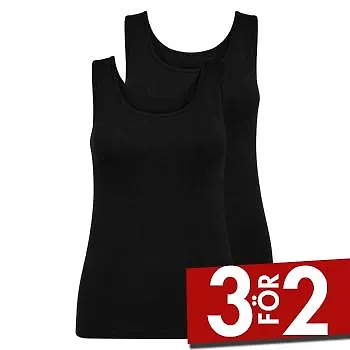 Decoy 2P Wide Strap Bamboo Top Svart Medium Dam