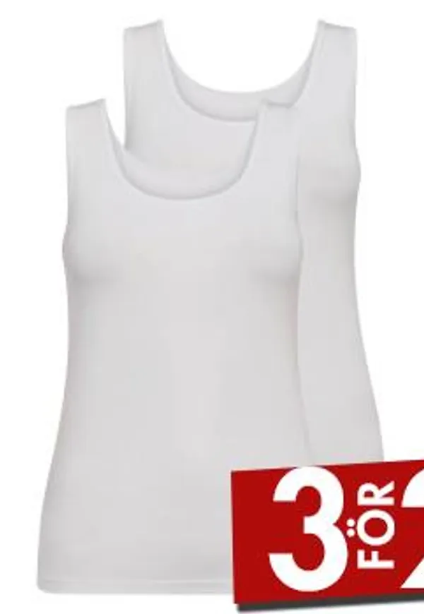 Decoy 2P Wide Strap Bamboo Top Vit 3XL Dam