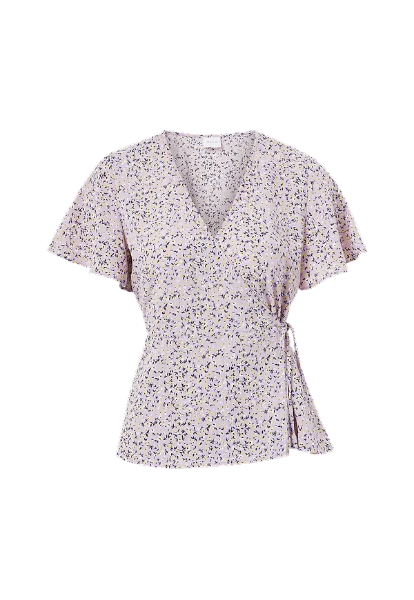 Vila - Omlottblus viLovie S/S Wrap Top - Lila