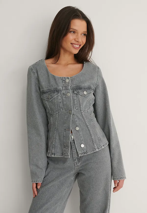 NA-KD Trend Formsydd Denimjacka - Grey